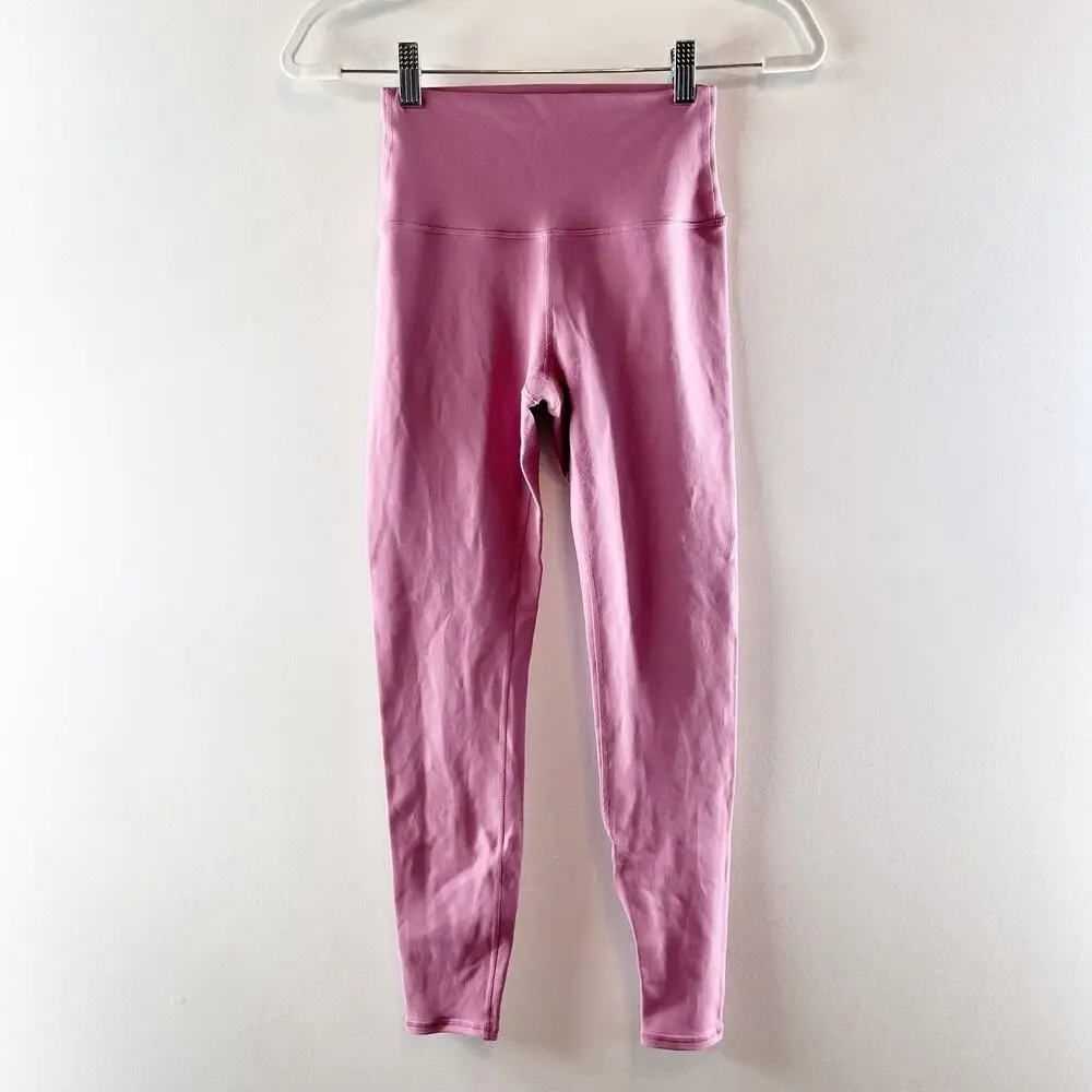 Alo High Waist 7/8 Airbrush Leggings in Pink Wild Rose XS